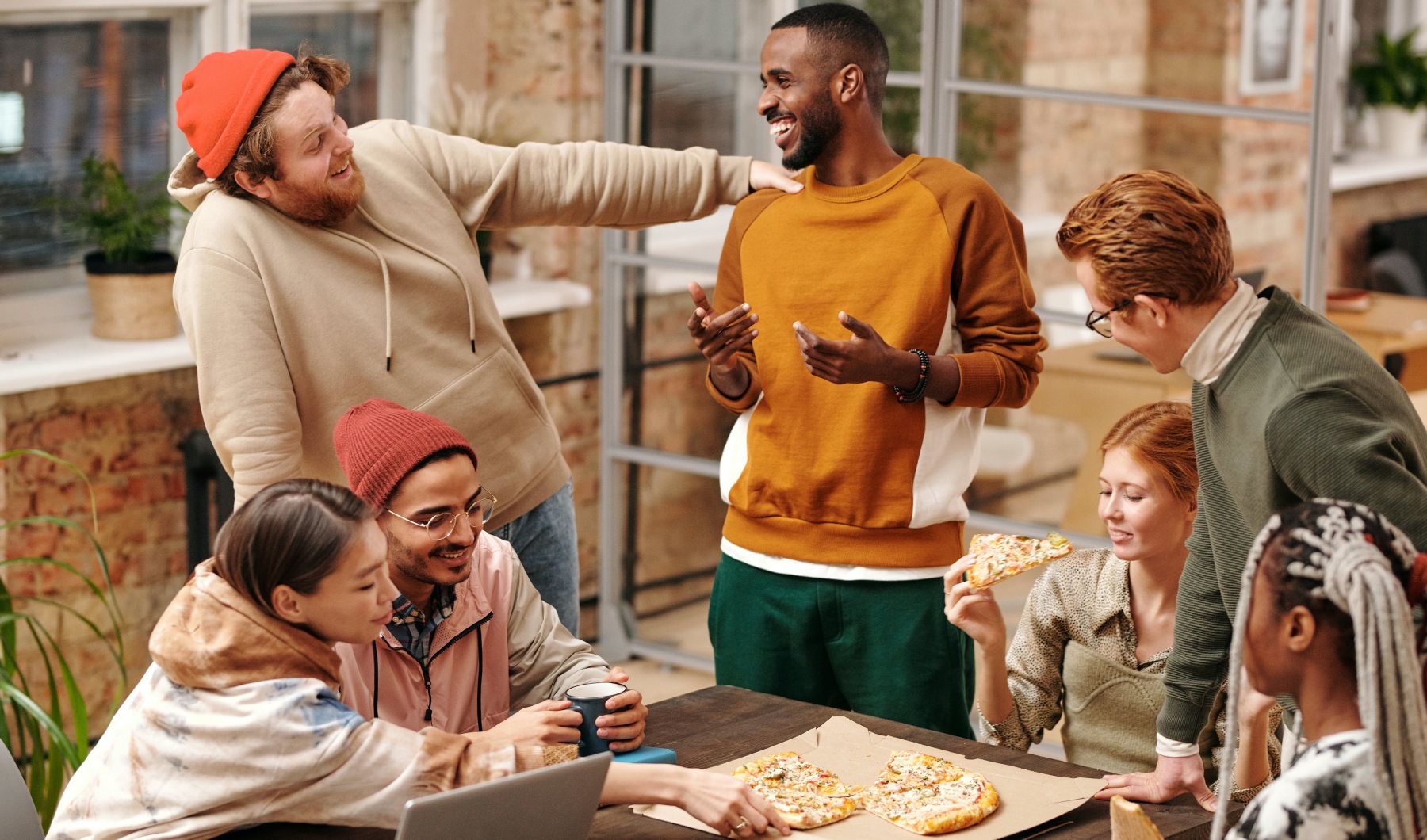 Friends enjoying conversations Friends enjoying conversations