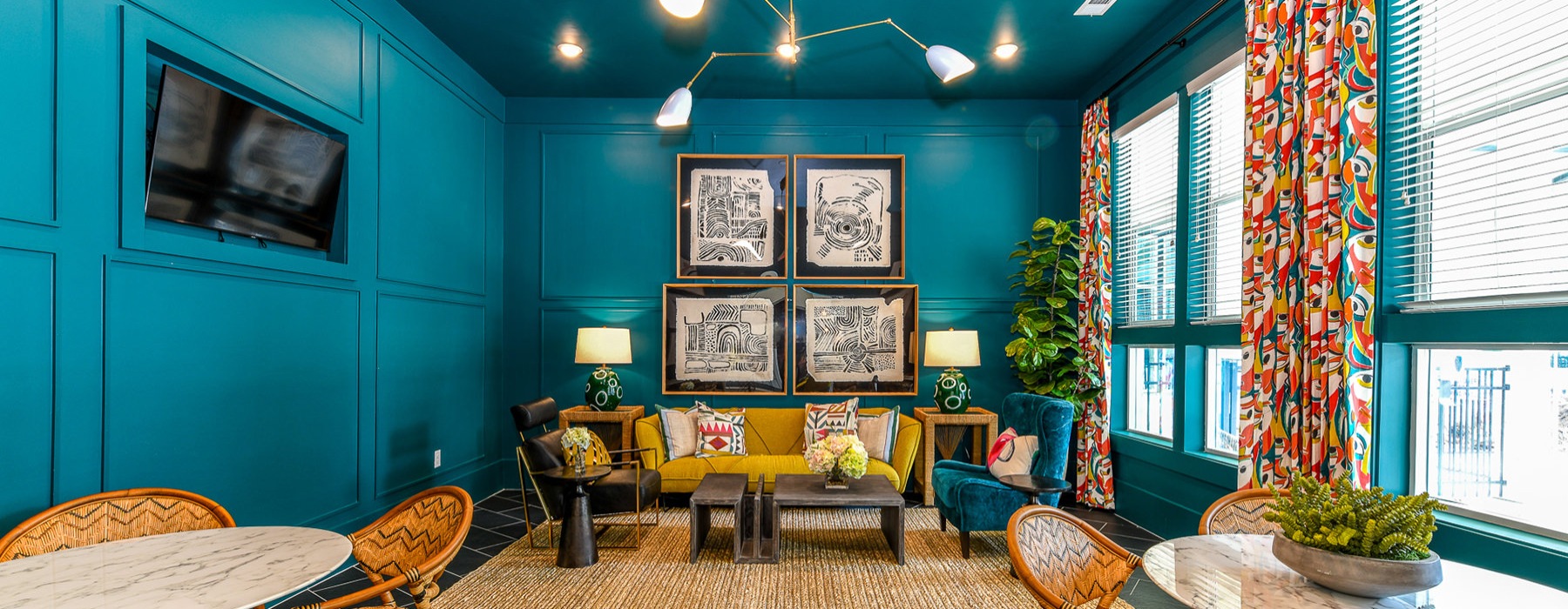 Community Lounge with green walls